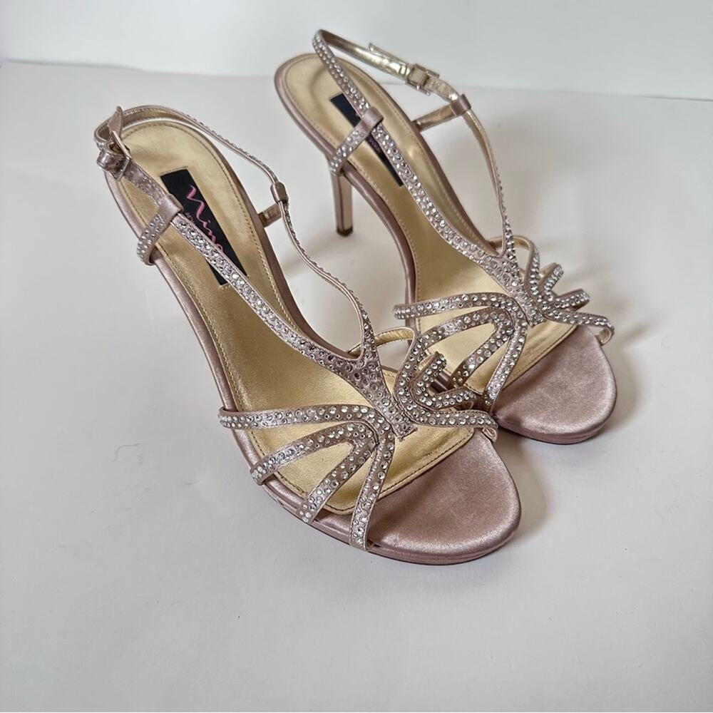 Nina Champagne Platform Sandal Size 9M - Picture 2 of 11